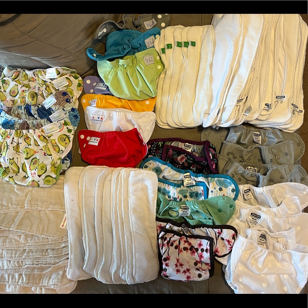 CLOTH DIAPERS SET! Multiple brands w/inserts- NEVER USED